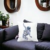 Perna Decorativa, On the Moon, 40x40 cm, Alba, Mata, Husa Detasabila, Burduf 23 Mata