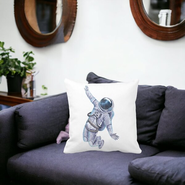 Perna Decorativa, On the Moon, 40x40 cm, Alba, Mata, Husa Detasabila, Burduf 17 Mata