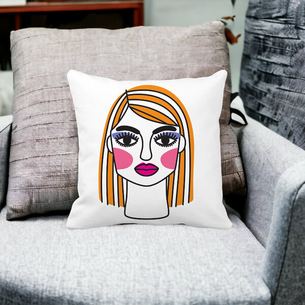 Perna Decorativa, Paint, 40x40 cm, Alba, Mata, Husa Detasabila, Burduf 16 Alba