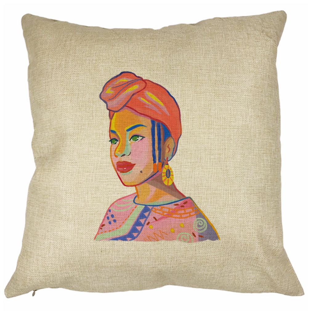 Perna Decorativa Patrata African Style, 40x40 cm, Husa Detasabila, Burduf 19 Perna Decorativa Patrata African Style