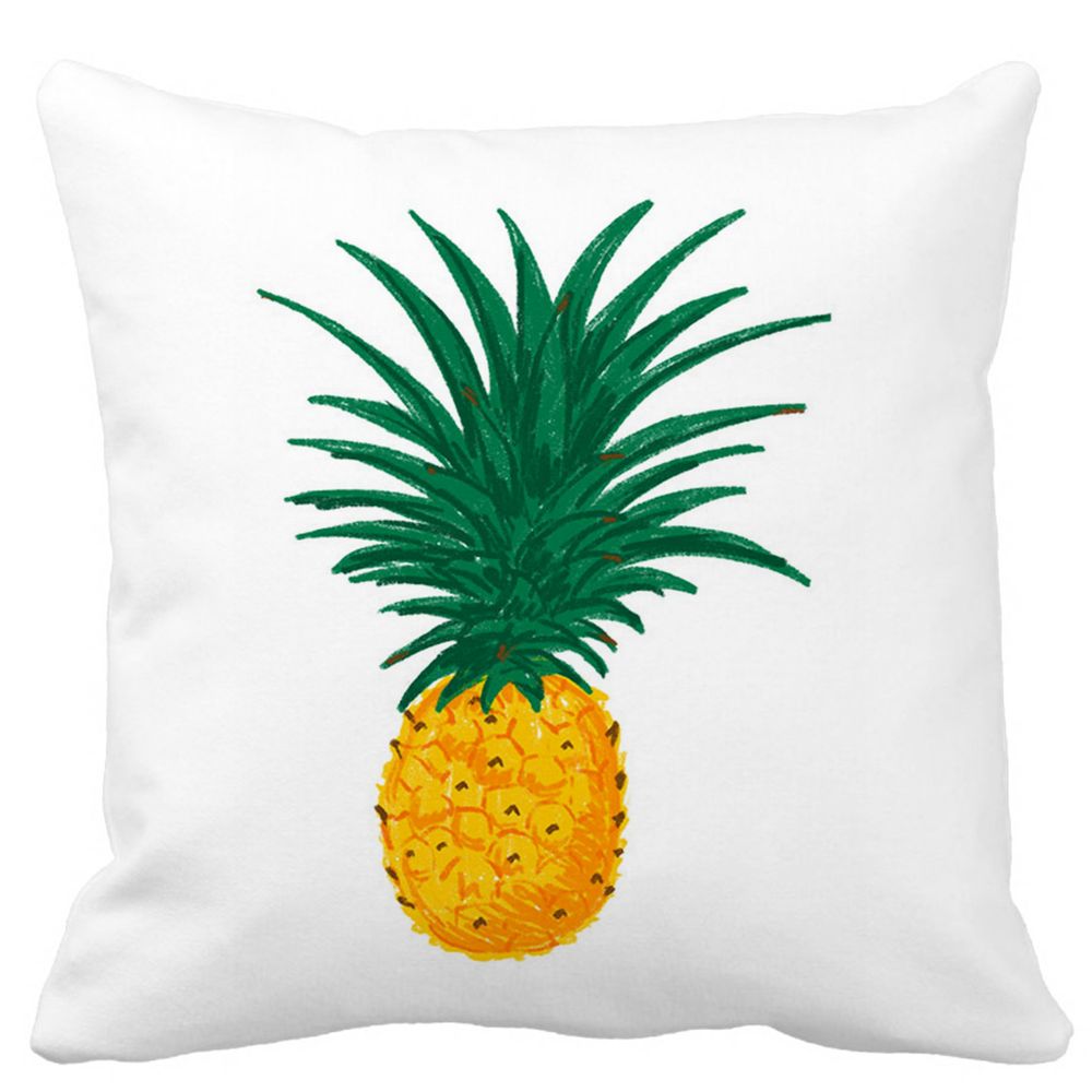 Perna Decorativa Patrata Ananas, 40x40 cm, Alba, Mata, Husa Detasabila, Burduf 11 Perna Decorativa Patrata Ananas