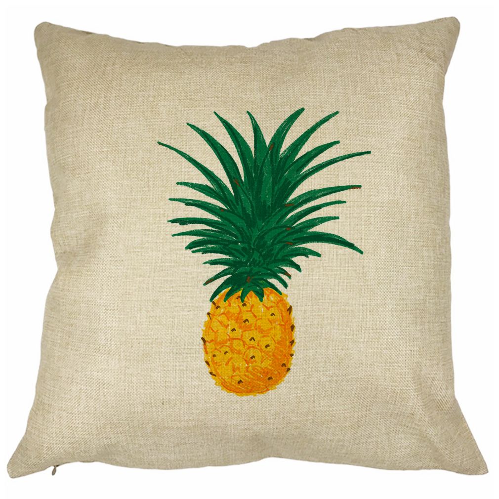 Perna Decorativa Patrata Ananas, 40x40 cm, Husa Detasabila, Burduf 21 Perna Decorativa Patrata Ananas