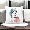 Perna Decorativa Patrata Apollo Belvedere, 40x40 cm, Alba, Mata, Husa Detasabila, Burduf 17 40x40 cm