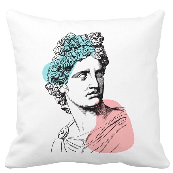 Perna Decorativa Patrata Apollo Belvedere, 40x40 cm, Alba, Mata, Husa Detasabila, Burduf 11 Perna Decorativa Patrata Apollo Belvedere