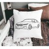 Perna Decorativa Patrata BMW Lover, 40x40 cm, Alba, Mata, Husa Detasabila, Burduf 17 40x40 cm