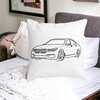 Perna Decorativa Patrata BMW Lover, 40x40 cm, Alba, Mata, Husa Detasabila, Burduf 18 Alba