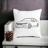 Perna Decorativa Patrata BMW Lover, 40x40 cm, Alba, Mata, Husa Detasabila, Burduf 19 Mata