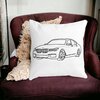 Perna Decorativa Patrata BMW Lover, 40x40 cm, Alba, Mata, Husa Detasabila, Burduf 20 Husa Detasabila