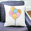 Perna Decorativa Patrata Baloane Multicolor, 40x40 cm, Alba, Mata, Husa Detasabila, Burduf 17 40x40 cm