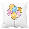 Perna Decorativa Patrata Baloane Multicolor, 40x40 cm, Alba, Mata, Husa Detasabila, Burduf 16 Perna Decorativa Patrata Baloane Multicolor