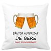 Perna Decorativa Patrata Bautor Autorizat de Bere, 40x40 cm, Alba, Mata, Husa Detasabila, Burduf 16 Perna Decorativa Patrata Bautor Autorizat de Bere