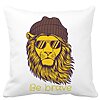Perna Decorativa Patrata Be Brave, 40x40 cm, Alba, Mata, Husa Detasabila, Burduf 16 Perna Decorativa Patrata Be Brave