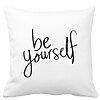 Perna Decorativa Patrata Be Yourself, 40x40 cm, Alba, Mata, Husa Detasabila, Burduf 16 Perna Decorativa Patrata Be Yourself