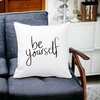 Perna Decorativa Patrata Be Yourself, 40x40 cm, Alba, Mata, Husa Detasabila, Burduf 20 Husa Detasabila