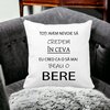 Perna Decorativa Patrata Beau o Bere, 40x40 cm, Alba, Mata, Husa Detasabila, Burduf 20 Husa Detasabila