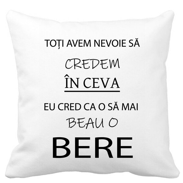 Perna Decorativa Patrata Beau o Bere, 40x40 cm, Alba, Mata, Husa Detasabila, Burduf 11 Perna Decorativa Patrata Beau o Bere