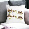 Perna Decorativa Patrata Bufnite, 40x40 cm, Alba, Mata, Husa Detasabila, Burduf 17 40x40 cm