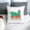 Perna Decorativa Patrata Cactus Can't Touch This, 40x40 cm, Alba, Mata, Husa Detasabila, Burduf 17 40x40 cm