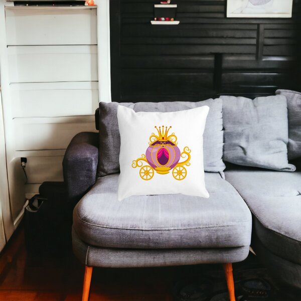 Perna Decorativa Patrata Caleasca Regala, 40x40 cm, Alba, Mata, Husa Detasabila, Burduf 14 Mata