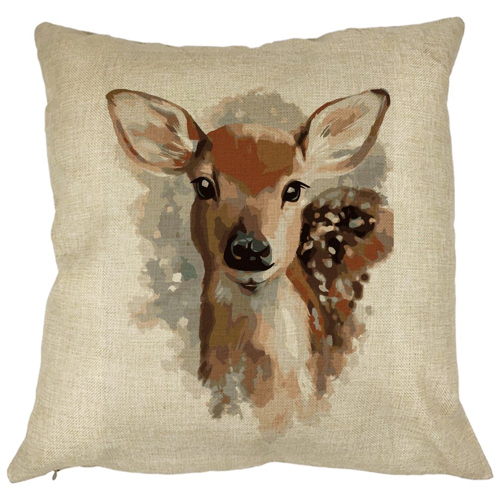 Perna Decorativa Patrata Caprioara, 40x40 cm, Husa Detasabila, Burduf 11 Perna Decorativa Patrata Caprioara