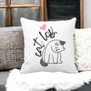 Perna Decorativa Patrata Cat Lover, 40x40 cm, Alba, Mata, Husa Detasabila, Burduf 17 40x40 cm