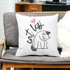 Perna Decorativa Patrata Cat Lover, 40x40 cm, Alba, Mata, Husa Detasabila, Burduf 18 Alba