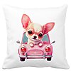 Perna Decorativa Patrata Chihuahua Love, 40x40 cm, Alba, Mata, Husa Detasabila, Burduf 16 Perna Decorativa Patrata Chihuahua Love