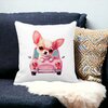 Perna Decorativa Patrata Chihuahua Love, 40x40 cm, Alba, Mata, Husa Detasabila, Burduf 18 Alba