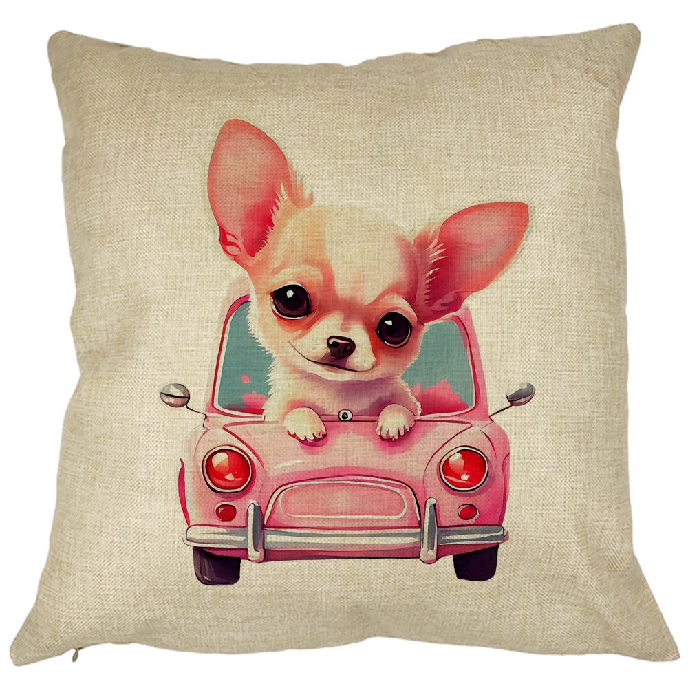 Perna Decorativa Patrata Chihuahua Love, 40x40 cm, Husa Detasabila, Burduf 7 Perna Decorativa Patrata Chihuahua Love