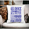 Perna Decorativa Patrata Classic Quotes, 40x40 cm, Alba, Mata, Husa Detasabila, Burduf 19 Mata