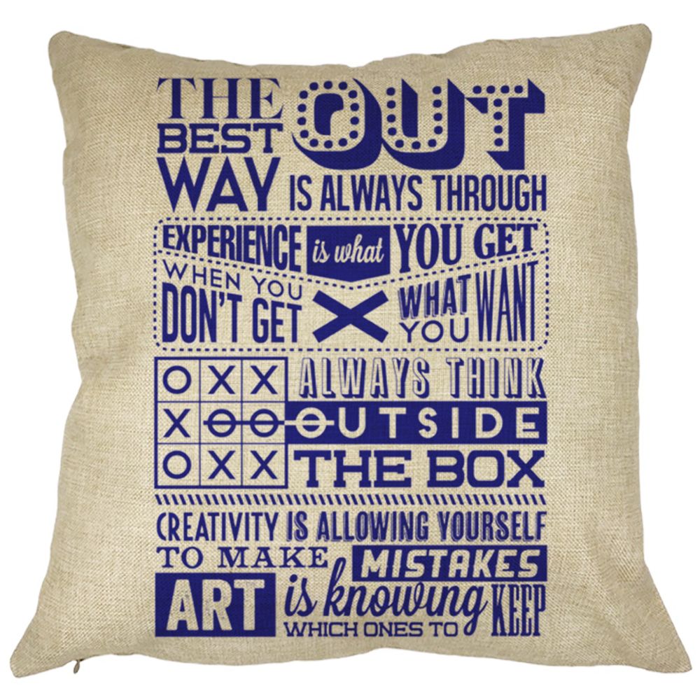 Perna Decorativa Patrata Classic Quotes, 40x40 cm, Husa Detasabila, Burduf 11 Perna Decorativa Patrata Classic Quotes