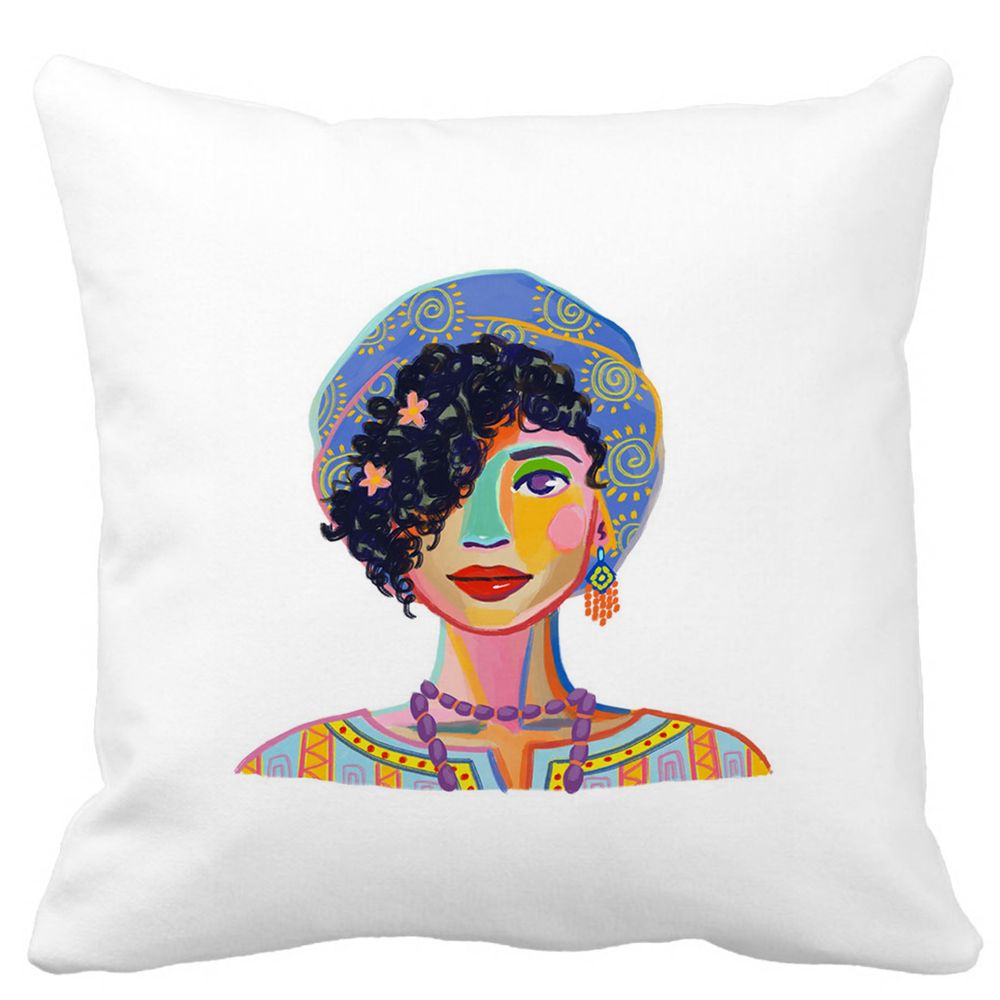 Perna Decorativa Patrata Colorful Fashion, 40x40 cm, Alba, Mata, Husa Detasabila, Burduf 11 Perna Decorativa Patrata Colorful Fashion