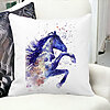 Perna Decorativa Patrata Colorful Horse, 40x40 cm, Alba, Mata, Husa Detasabila, Burduf 14 40x40 cm