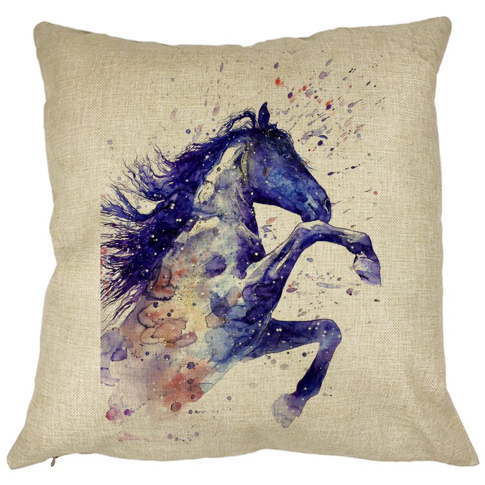 Perna Decorativa Patrata Colorful Horse, 40x40 cm, Husa Detasabila, Burduf 7 Perna Decorativa Patrata Colorful Horse