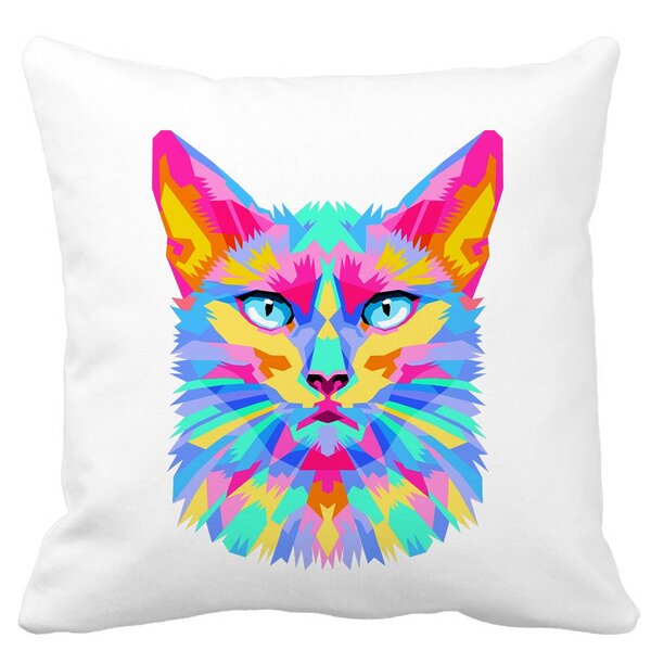Perna Decorativa Patrata Contrast Cat, 40x40 cm, Alba, Mata, Husa Detasabila, Burduf 13 Perna Decorativa Patrata Contrast Cat
