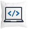Perna Decorativa Patrata Developer, 40x40 cm, Alba, Mata, Husa Detasabila, Burduf 16 Perna Decorativa Patrata Developer