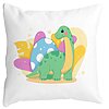 Perna Decorativa Patrata Dinozaur Galben Verde, 40x40 cm, Alba, Mata, Husa Detasabila, Burduf 16 Perna Decorativa Patrata Dinozaur Galben Verde