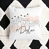 Perna Decorativa Patrata Dog Love, 40x40 cm, Alba, Mata, Husa Detasabila, Burduf 18 Alba