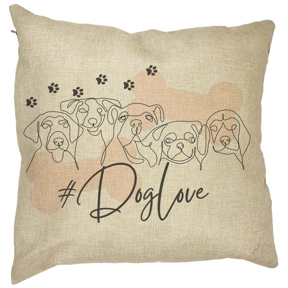 Perna Decorativa Patrata Dog Love, 40x40 cm, Husa Detasabila, Burduf 11 Perna Decorativa Patrata Dog Love