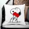 Perna Decorativa Patrata Doggo Love, 40x40 cm, Alba, Mata, Husa Detasabila, Burduf 17 40x40 cm