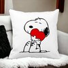 Perna Decorativa Patrata Doggo Love, 40x40 cm, Alba, Mata, Husa Detasabila, Burduf 19 Mata