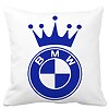 Perna Decorativa Patrata Emblema BMW King, 40x40 cm, Alba, Mata, Husa Detasabila, Burduf 16 Perna Decorativa Patrata Emblema BMW King