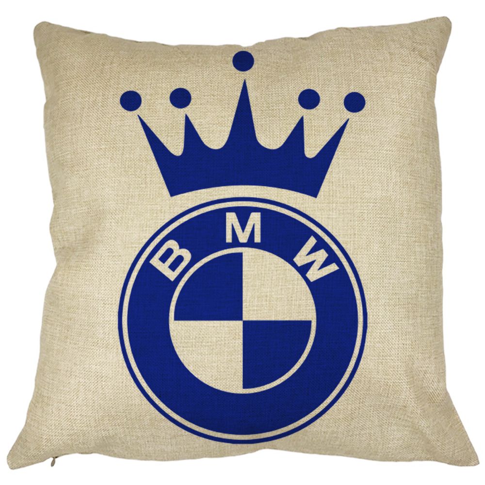 Perna Decorativa Patrata Emblema BMW King, 40x40 cm, Husa Detasabila, Burduf 11 Perna Decorativa Patrata Emblema BMW King