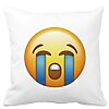 Perna Decorativa Patrata Emoji Cry, 40x40 cm, Alba, Mata, Husa Detasabila, Burduf 16 Perna Decorativa Patrata Emoji Cry