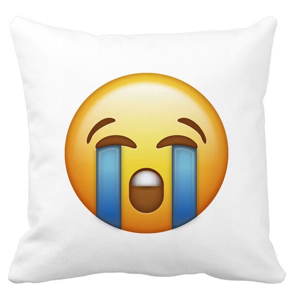 Perna Decorativa Patrata Emoji Cry, 40x40 cm, Alba, Mata, Husa Detasabila, Burduf 11 Perna Decorativa Patrata Emoji Cry