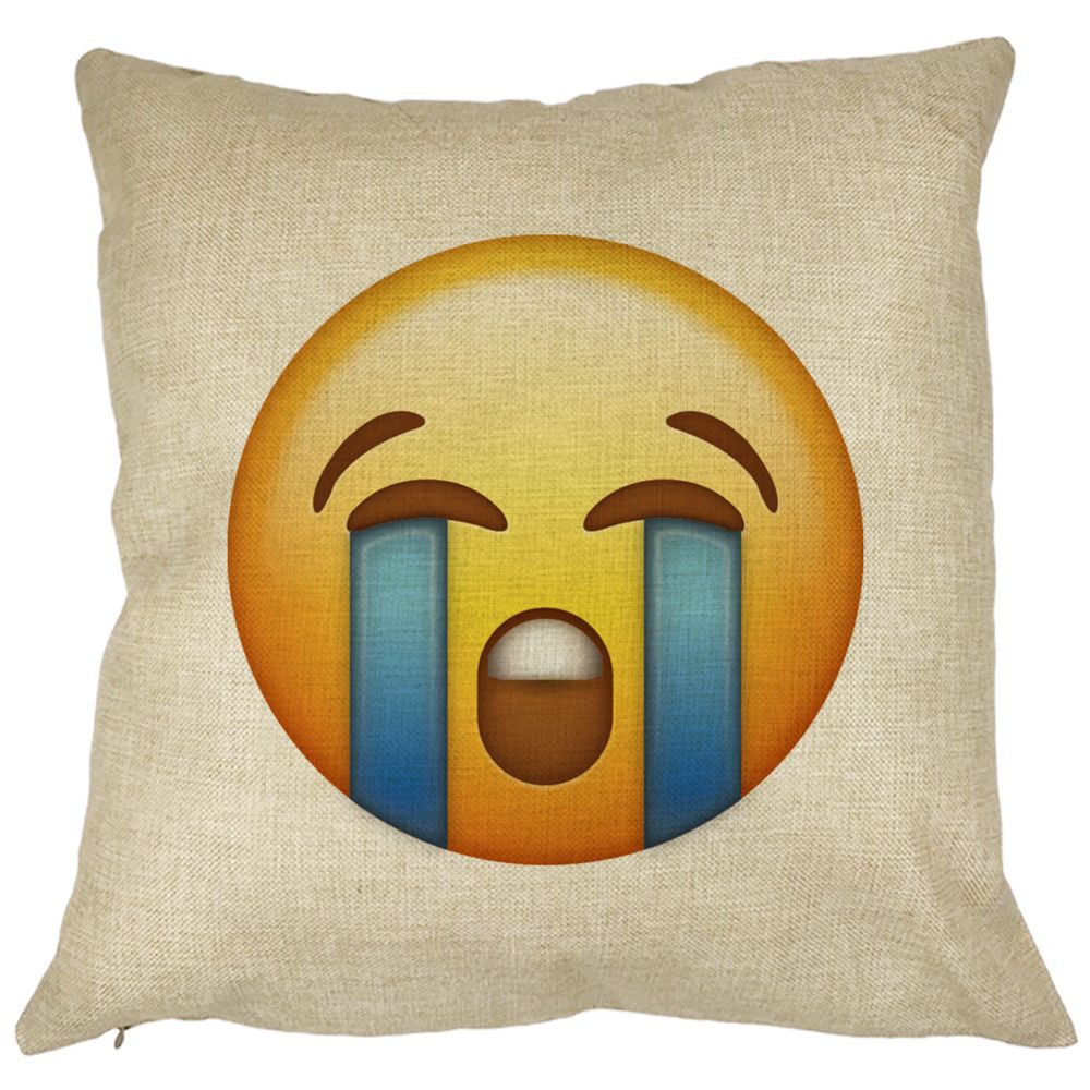 Perna Decorativa Patrata Emoji Cry, 40x40 cm, Husa Detasabila, Burduf 13 Perna Decorativa Patrata Emoji Cry