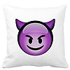 Perna Decorativa Patrata Emoji Diavol, 40x40 cm, Alba, Mata, Husa Detasabila, Burduf 16 Perna Decorativa Patrata Emoji Diavol