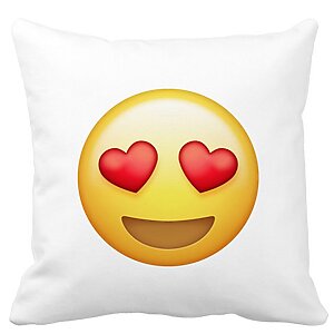 Perna Decorativa Patrata Emoji Fata cu Inimi