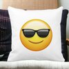 Perna Decorativa Patrata Emoji Fata cu Ochelari, 40x40 cm, Alba, Mata, Husa Detasabila, Burduf 17 40x40 cm