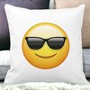Perna Decorativa Patrata Emoji Fata cu Ochelari, 40x40 cm, Alba, Mata, Husa Detasabila, Burduf 20 Husa Detasabila
